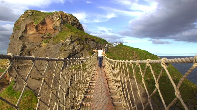 The Carrick-a-Rede rope bridge in Co Antrim