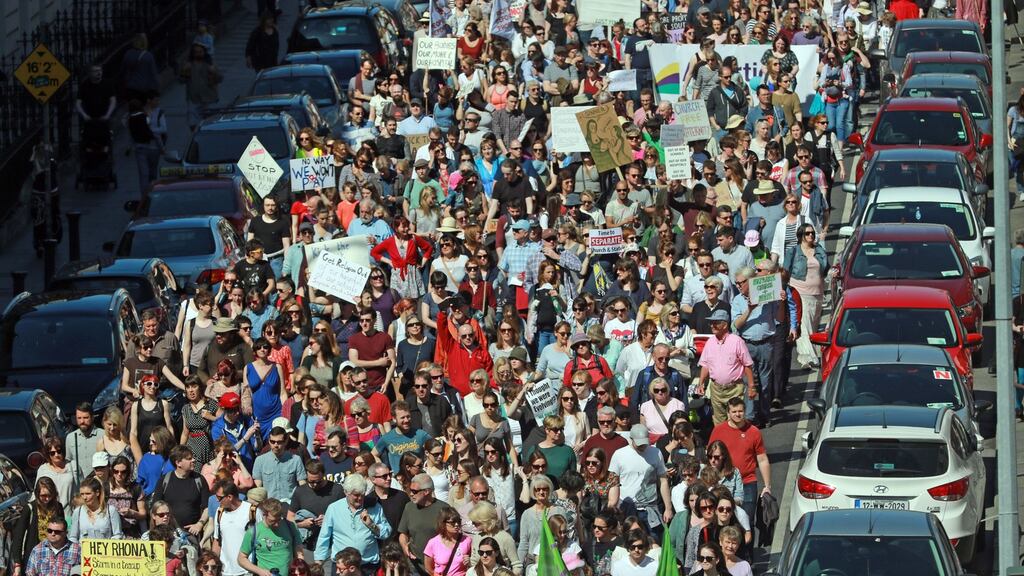 A Parents For Choice march against religious ownership of the National Maternity Hospital. Photograph: Nick Bradshaw