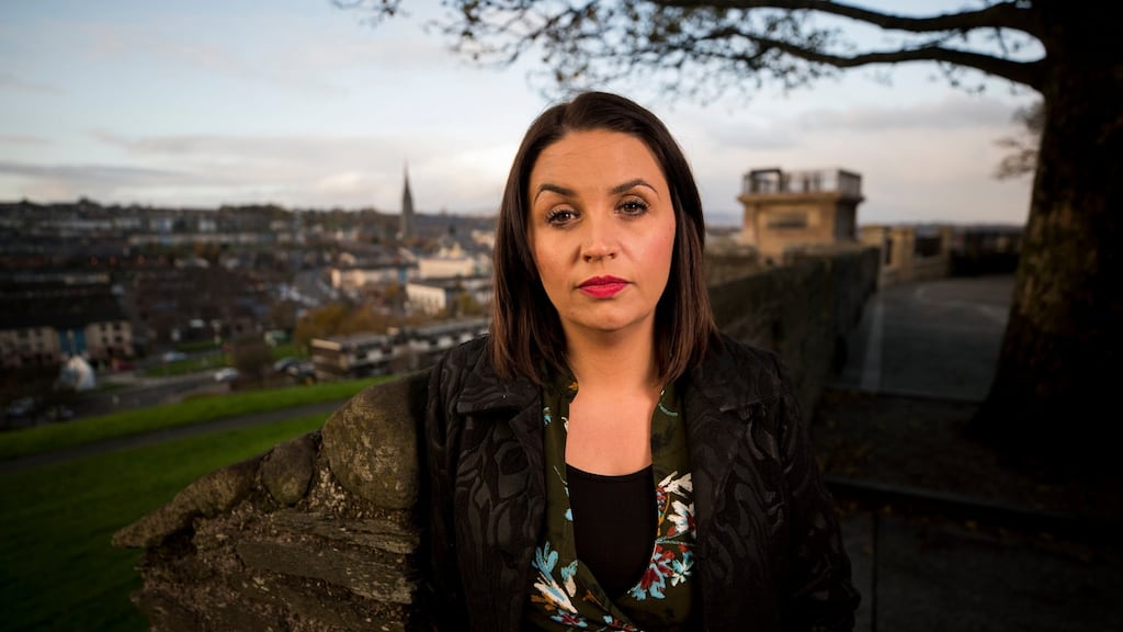 Sinn Féin’s  Elisha McCallion: ‘Boris Johnson’s not content with ruining the country, he’s also trying to ruin my Christmas.’ Photograph: Liam McBurney/PA Wire