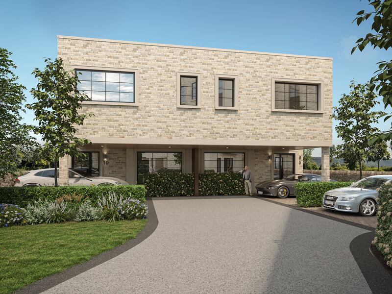 Computer-generated image of two-storey house types