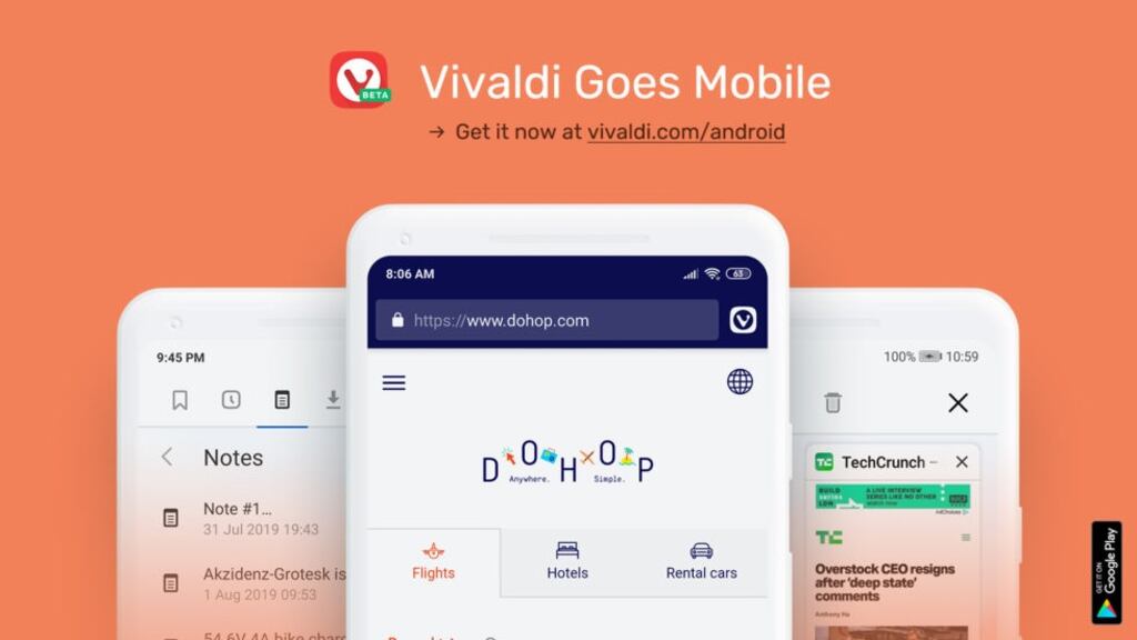 Vivaldi has just released a fully-featured beta version for Android devices.
