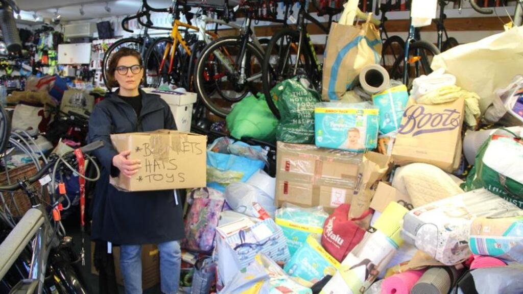 Tetyana Maryshko has been tasked by the Ukrainian embassy in Ireland with gathering together donations for her country. Photograph: Ronan McGreevy