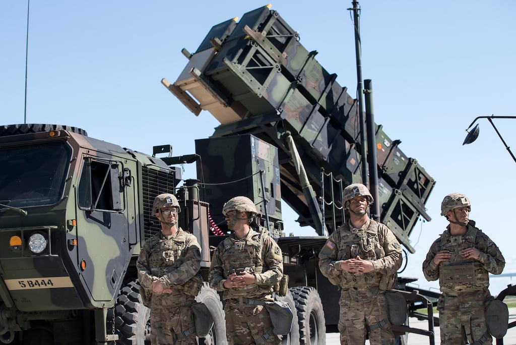 A Patriot surface-to-air missile battery. Photograph: AP