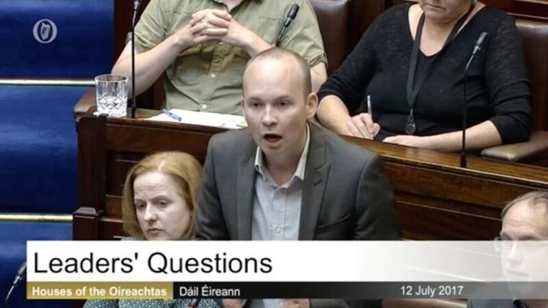 Paul Murphy during heated exchanges with Taoiseach Leo Varadkar in the Dáil