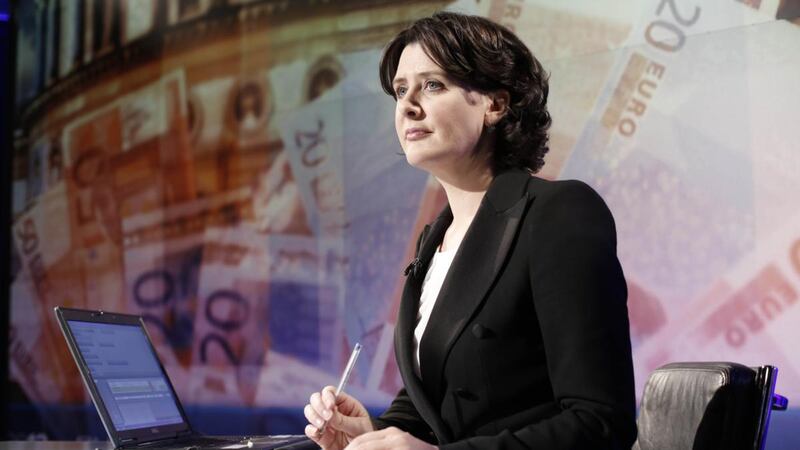 Keelin Shanley presenting RTÉ’s budget coverage in October 2014.