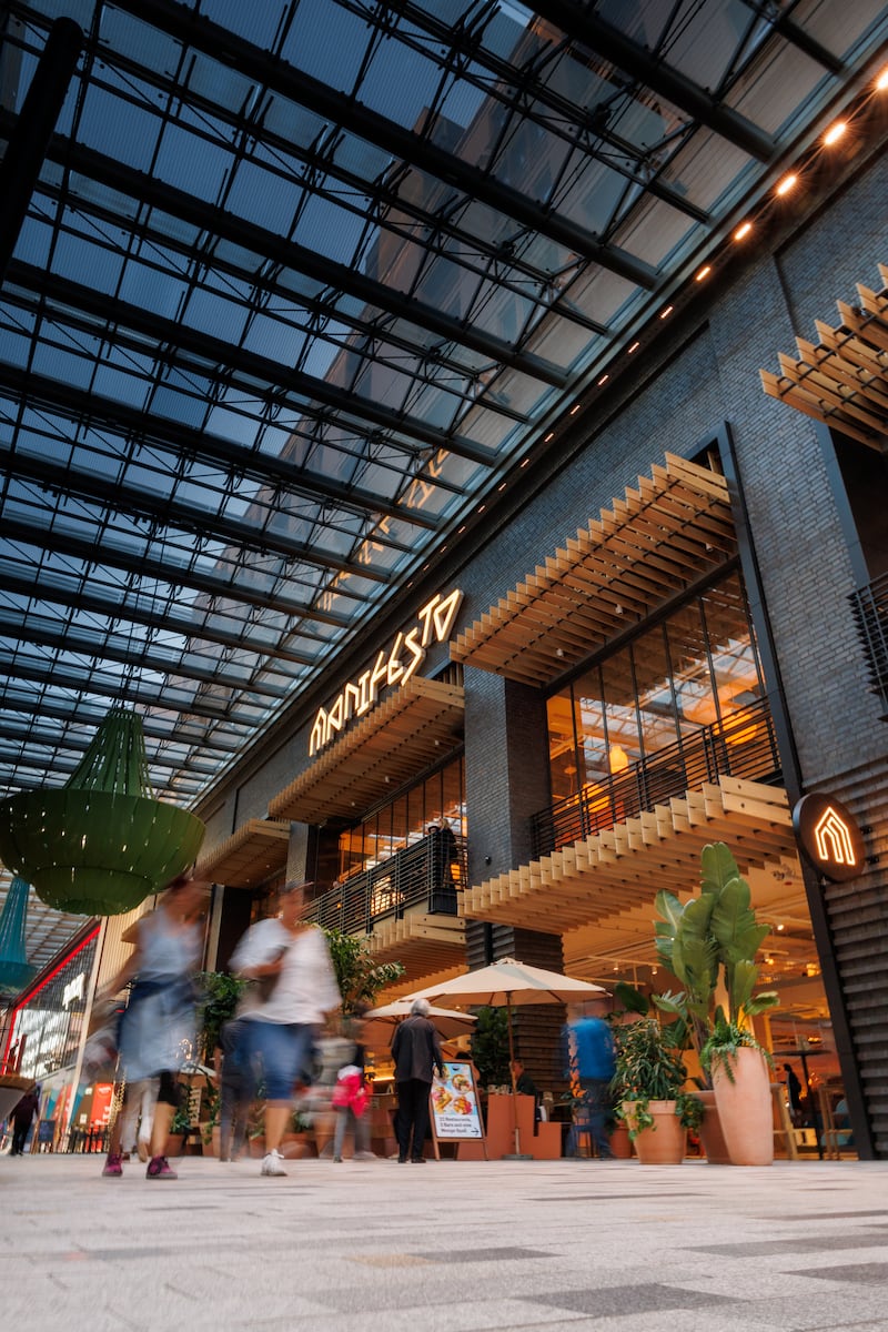 Manifesto Market in Berlin has more than 20 food vendors, along with a beer tower, bar and wine room, spread over 4,400sq m. Photograph: Vaclav Miskovsky