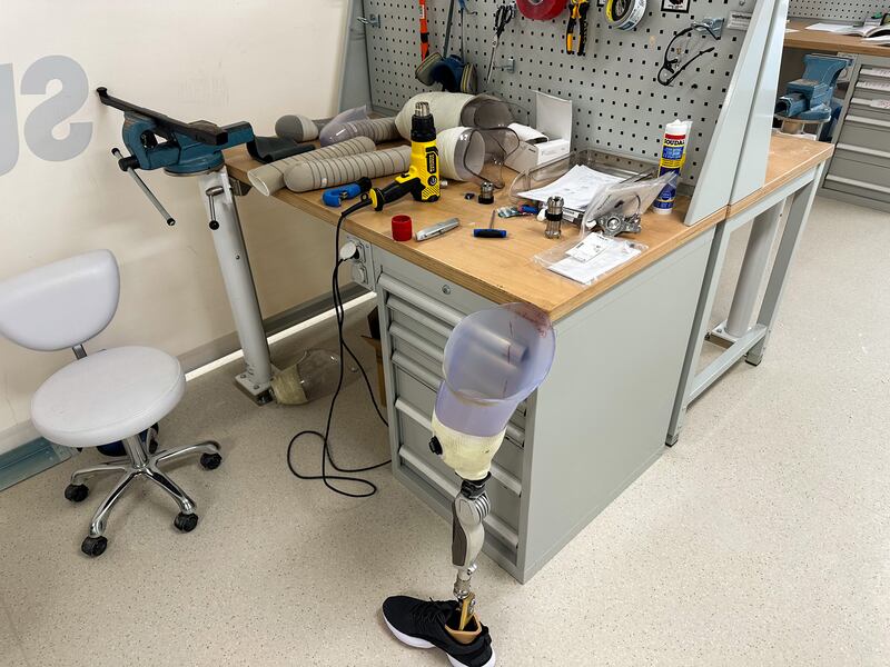 The prosthetics department at the Superhuman Centre in Lviv Regional Hospital. Photograph: Rory Fleming