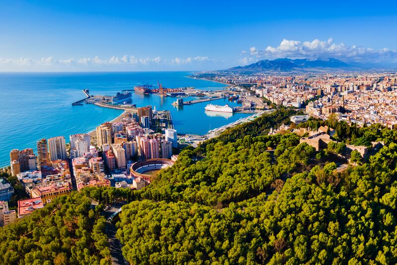 The city of of Malaga in Andalucía, Spain