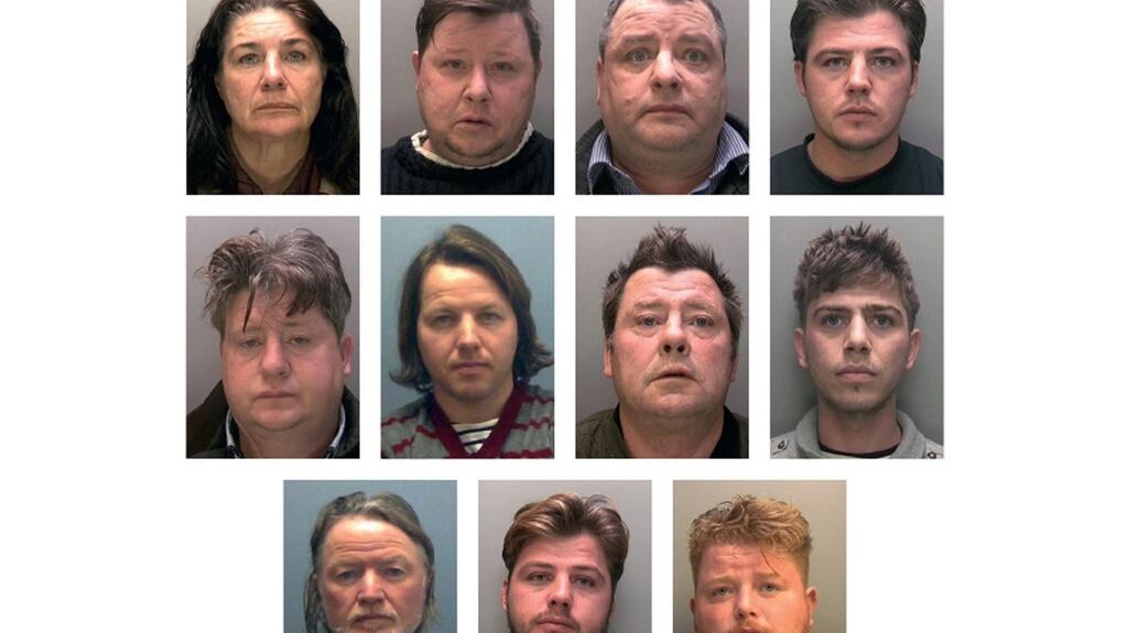 A British police handout photo of the 11 Rooney family members.