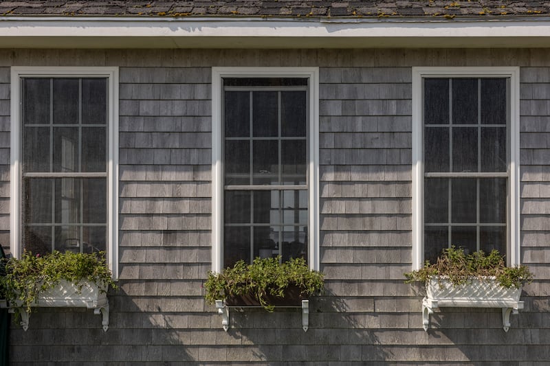 The tiny cabin on Duck Ledges Island. Photograph: Greta Rybus/The New York Times