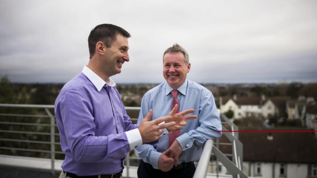 Strencom chief executive Tim Murphy with Storage Online managing director Lewis McMahon: Strencom has acquired Storage Online, which offers disaster-recovery services.