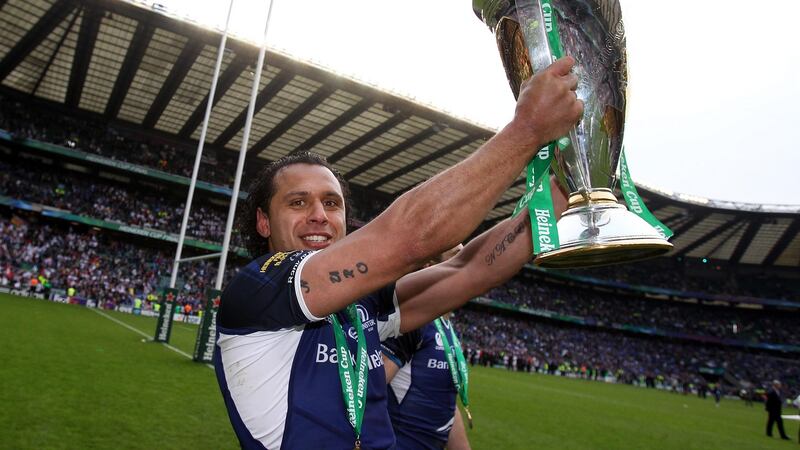 Isa Nacewa celebrates Leinster’s 2012 Heieneken Cup victory over Ulster at Twickenham. Photograph: Dan Sheridan/Inpho