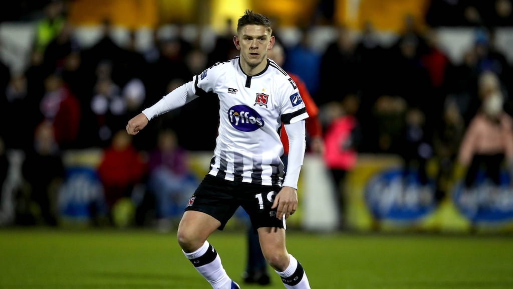 Dundalk’s Sean Murray in action against Drogheda in the Jim Malone Cup at Oriel Park in January. Photograph: Ryan Byrne/Inpho