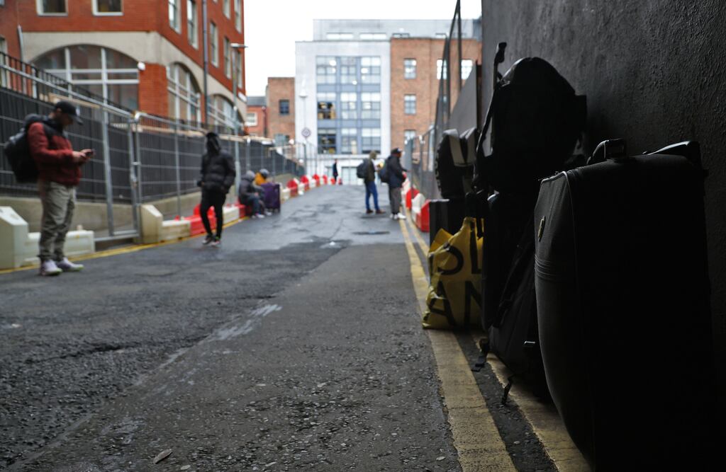 The International Protection Office on Mount Street, Dublin, where a previous encampment was cleared. Photograph: Colin Keegan/Collins Dublin