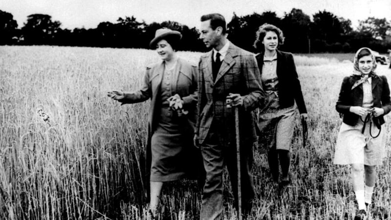 King George VI and Queen Elizabeth with their daughters, Princess Elizabeth and Princess Margaret (right), circa 1942. Photograph: PA