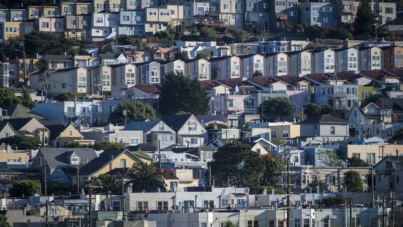 Residential buildings are seen in San Francisco. In the San Francisco metropolitan area, the median home value is $934,700. Photograph: David Paul Morris/Bloomberg