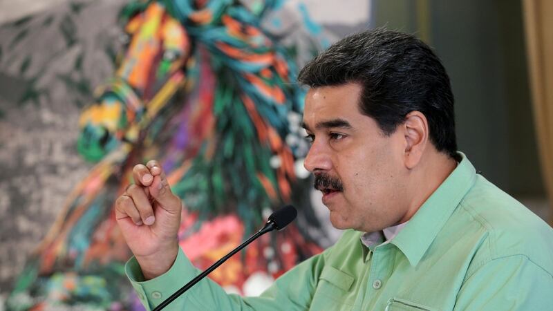 Venezuelan president Nicolas Maduro speaks during a meeting with doctors in Caracas. Photograph: Handout/Venezuelan Presidency/AFP/Getty