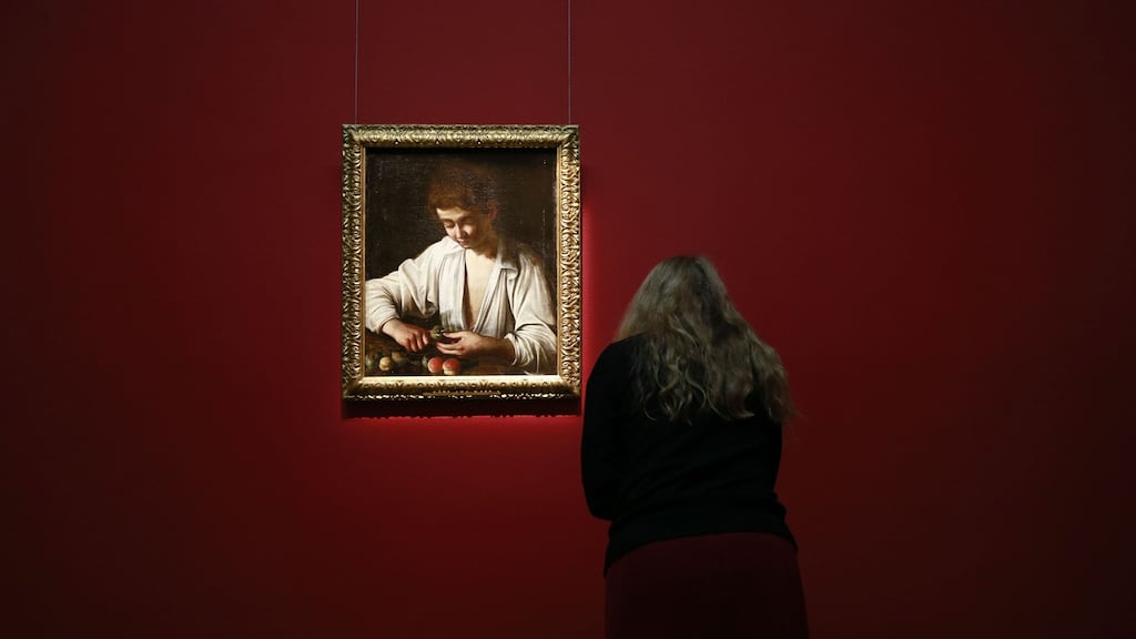 Caravaggio’s “Boy Peeling Fruit”  at  “Beyond Caravaggio”, at the National Gallery of Ireland, one of the standout exhibitions of 2017. Photograph: Nick Bradshaw