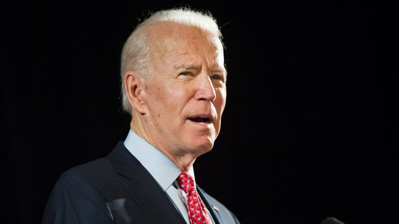Democrat candidate Joe Biden: supporters point out he is running on a much more progressive platform than is generally thought. Photograph: Tracie Van Auken