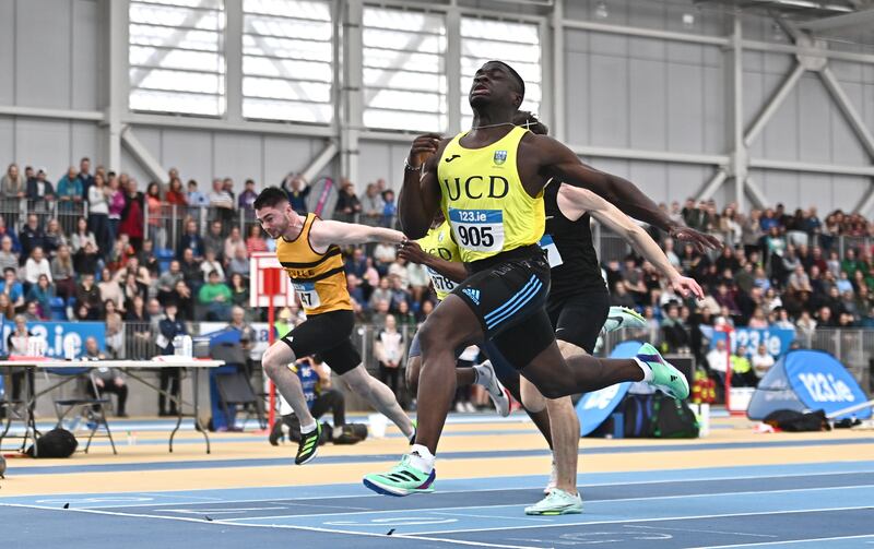 Israel Olatunde is ranked eighth in the 60 metres going into the European Indoor Championships. Photograph: Sam Barnes/Sportsfile