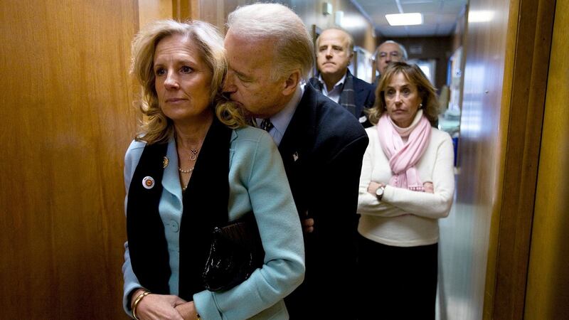 Joe Biden and his wife, Jill, on the day of the Iowa caucus in Dubuque, Iowa. Photograph: Mark Hirsch/File/AP Photo