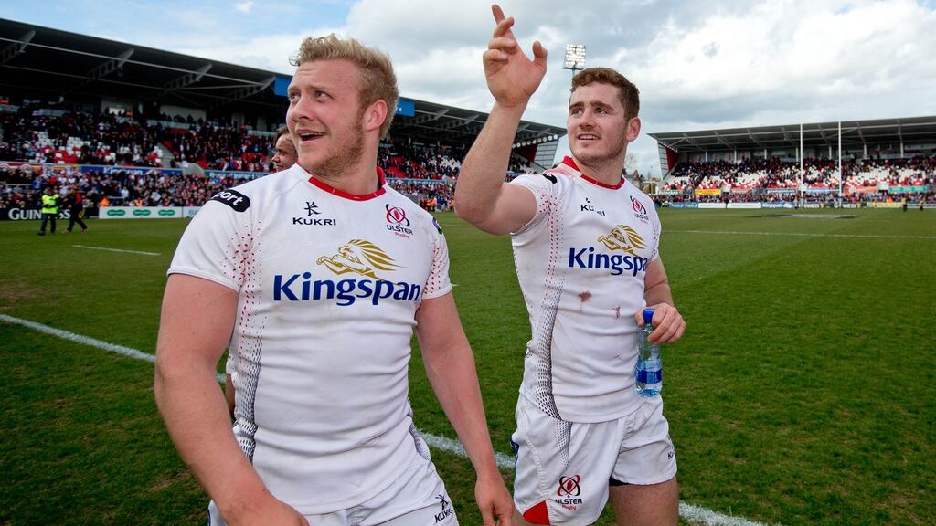 Ulster’s Paddy Jackson and Stuart Olding: likely to be included in the 32-man Irish squad for tour of South Africa. Photograph: Morgan Treacy/Inpho