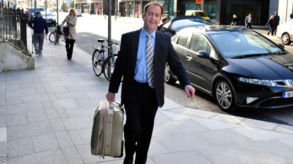 Alan Hynes arriving at the Chartered Acoountants Ireland this morning for a hearing of the Chartered Accountants Regulatory Board. Photograph: Aidan Crawley