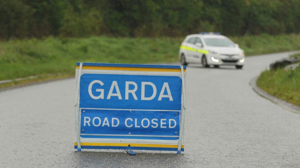 Gardaí preserve the scene on Steelstown Road in Rathcoole, Co Dublin after a baby girl was discovered by a member of the public. Photograph: Stephen Collins/Collins