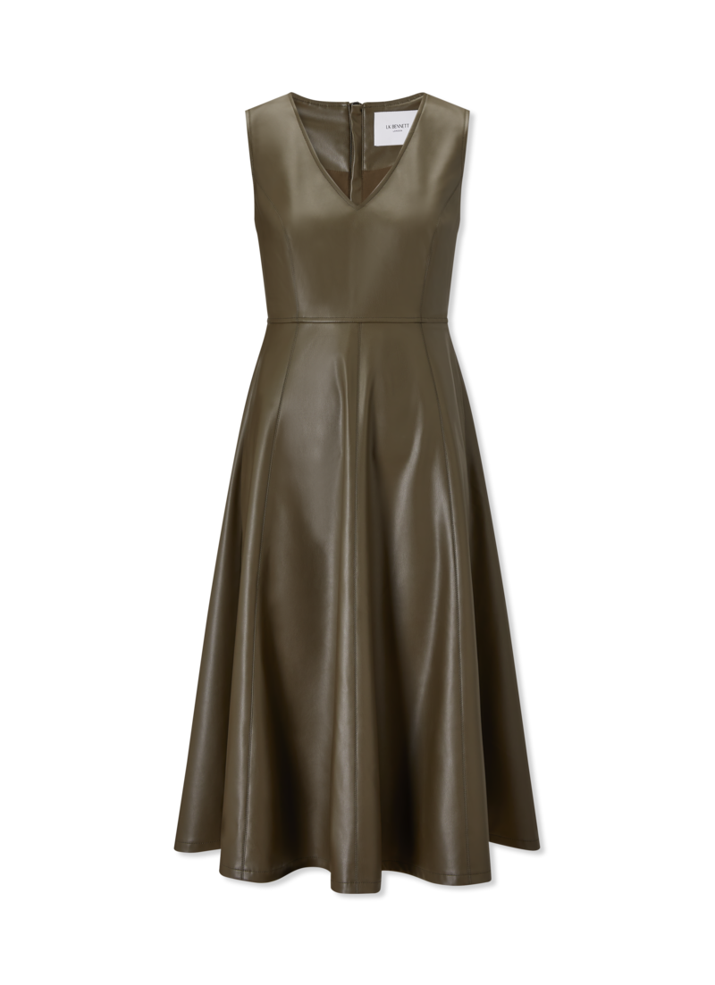 Khaki leather dress, €475, Lk Bennett