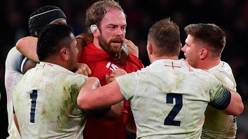 Wales captain Alun Wyn Jones against England. Photograph: Ben Stansall/AFP