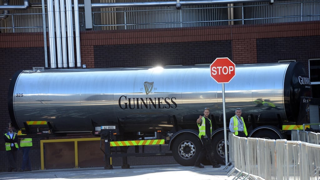 A Guinness truck at St James’s Gate, Dublin. Photograph: Eric Luke