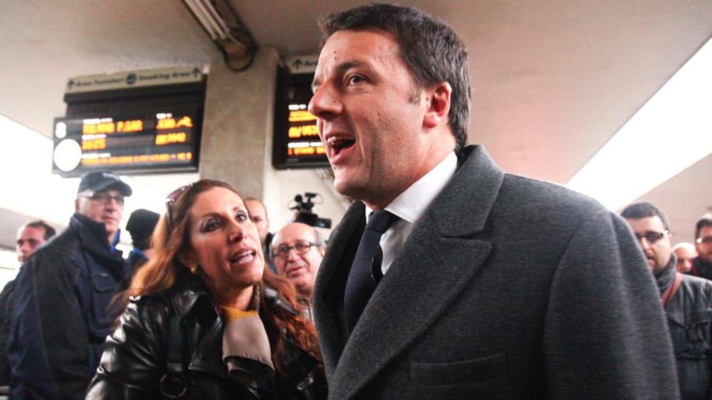 Matteo Renzi arrives back in Florence to preside over his last city council meeting as town mayor. Photograph: Reuters