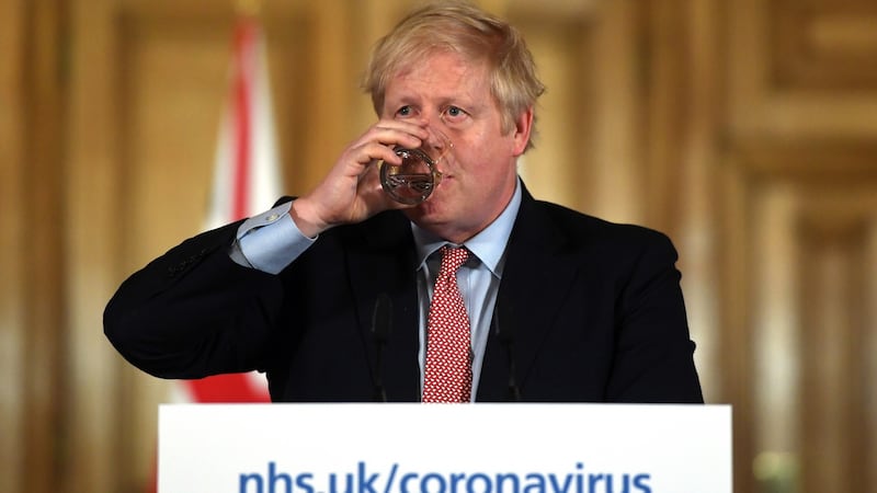 British prime minister Boris Johnson speaks during a news conference inside 10 Downing Street in London, March 12th 2020. Photograph: Facundo Arrizabalaga/EPA