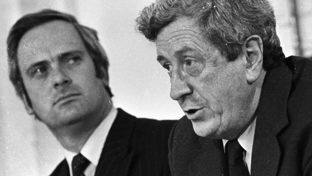 John Bruton, seen here with taoiseach  Garret FitzGerald, warned of “serious emerging excesses”. Photograph: Pat Langan