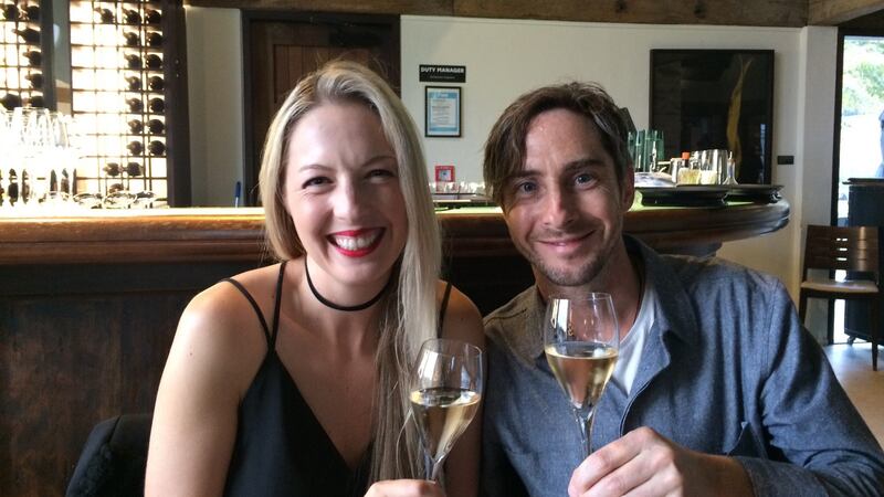 Paul with partner Nicole Sykes, founder of silk scarf brand BESS (bess.studio)