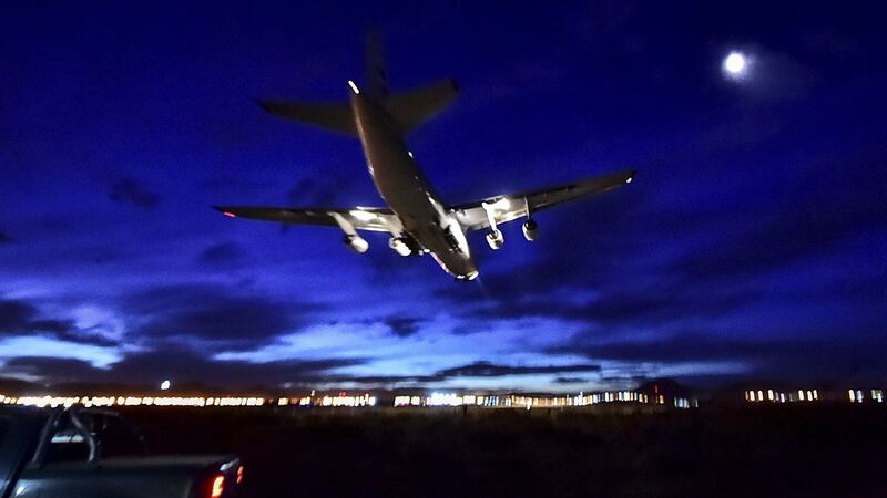 A Russian Antonov 124-100 lands at Comodoro Rivadavia airport in Chubut, Argentina, to help with the search and rescue mission. Photograph: Getty Images
