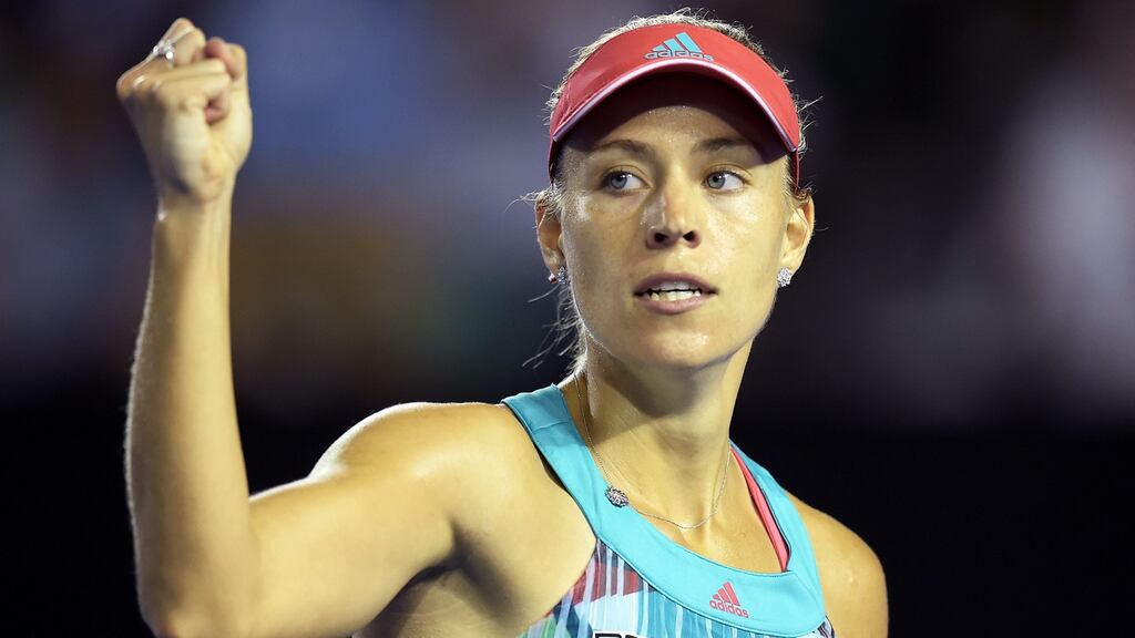 Germany’s Angelique Kerber during the Australian Open women’s singles final against Serena Williams. Photograph: Lukas Koch/EPA