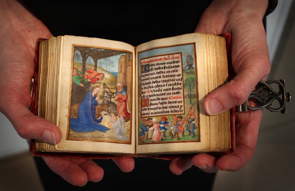 The Imhof prayer book by Simon Bening is displayed at the Masterpieces Exhibition at Christie's on June 13th, 2011 in London, England. The book, estimated at £1.5-2 million. Photograph: by Peter Macdiarmid/Getty Images