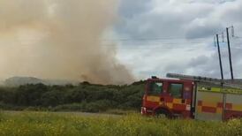 Large gorse fire near Kilternan leads to poor visibility on M50