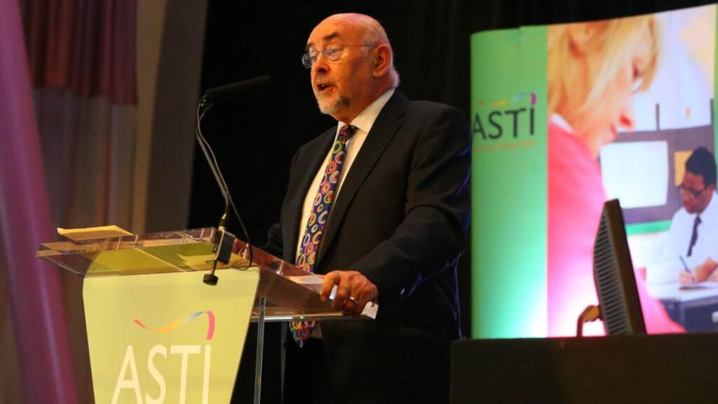 Minister for Education Ruairí Quinn addressing delegates at the ASTI conference in Wexford. Photograph: Patrick Browne