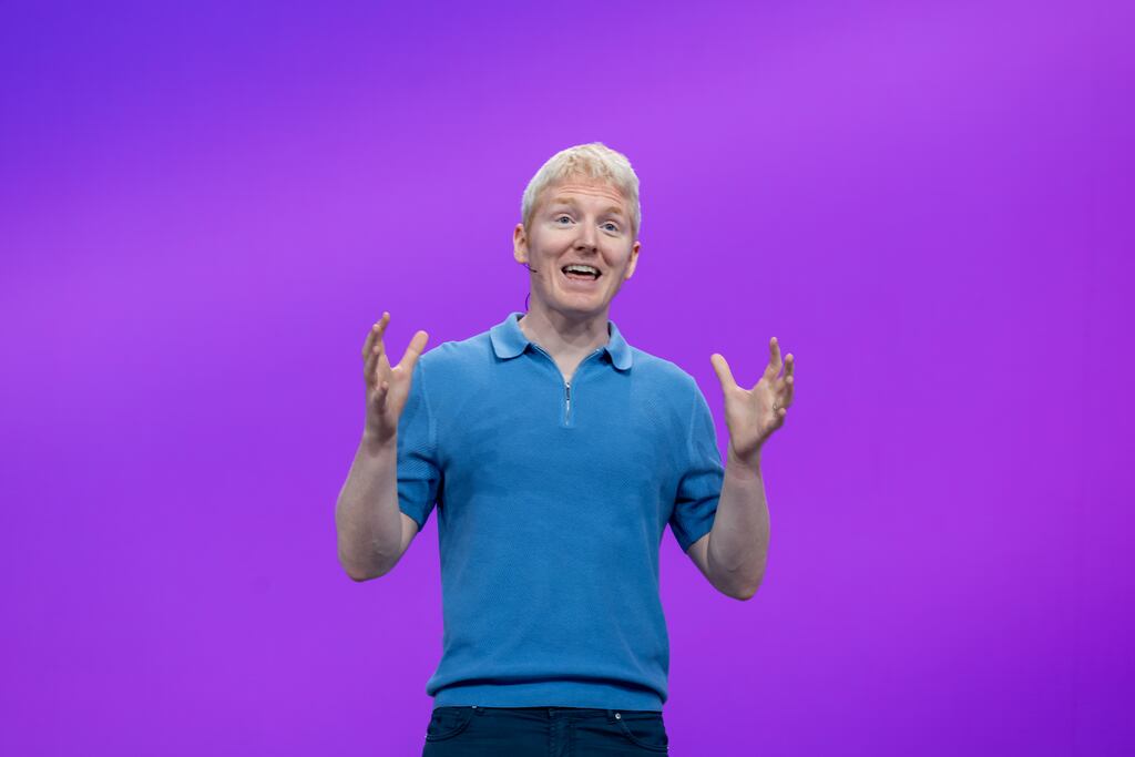 Stripe chief executive Patrick Collison on stage at Stripe Sessions 2025