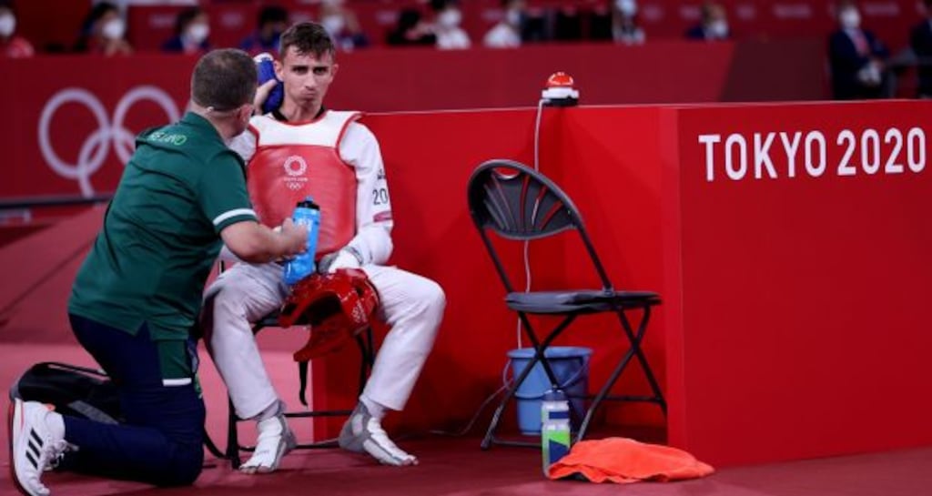 Irish Olympian Jack Woolley, who competed in taekwondo, underwent surgery on his upper lip at St James’s Hospital. Photograph: James Crombie/Inpho