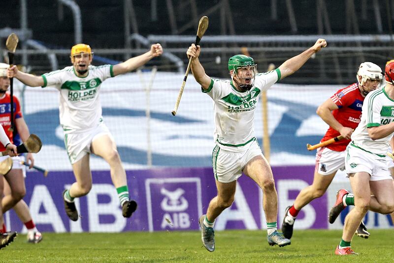 Ballyhale Shamrocks' Eoin Cody celebrates his side’s winning goal in the final seconds of last year's AIB All-Ireland club SHC semi-final at FBD Semple Stadium. Photograph: Laszlo Geczo/Inpho