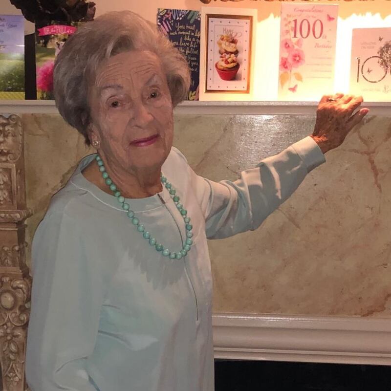 Marian Raphael celebrating her 100th birthday