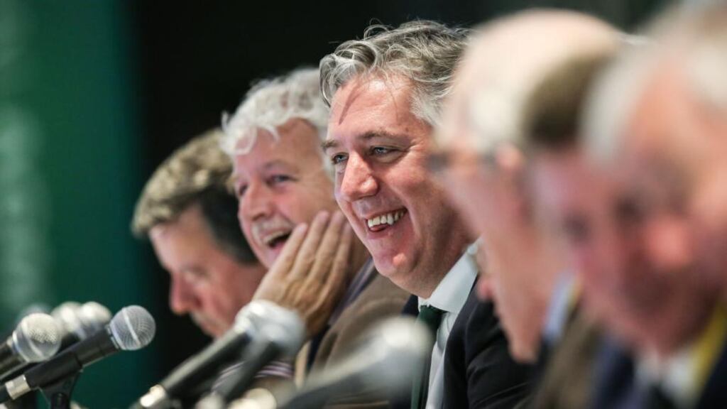 FAI cheif executive John Delaney addressed the organisation’s 89 delegates at the AGM this afternoon. Photo: James Crombie/INPHO