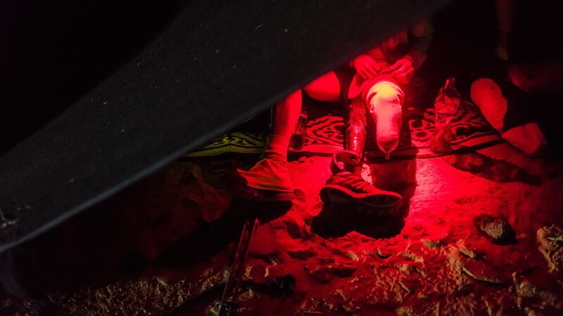 Amy Palmiero-Winters sees doctors at an overnight checkpoint.