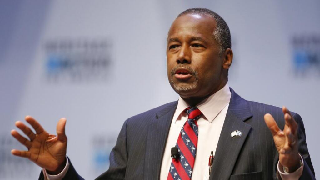 US Republican candidate Ben Carson: “I would not advocate that we put a Muslim in charge of this nation.” Photograph: Reuters/Chris Keane