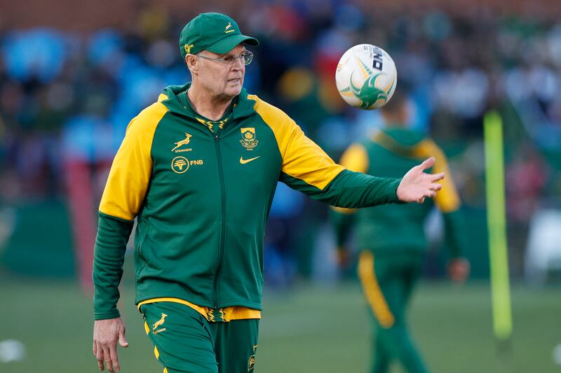 South Africa head coach Rassie Erasmus has a big task on his hands to make South Africa a force at the 2027 World Cup. Photograph: Phill Magakoe/AFP via Getty Images