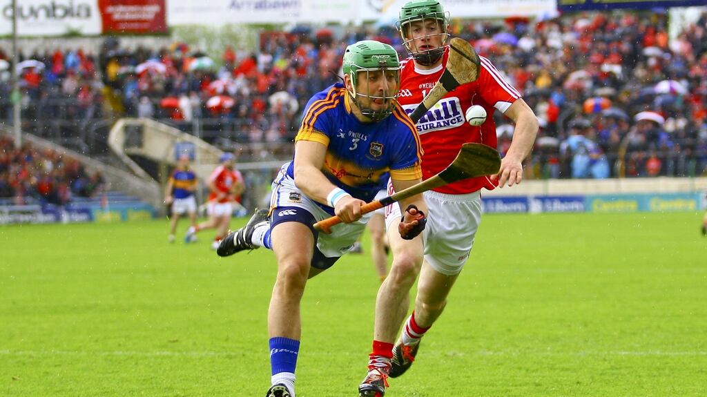James Barry in action in the Munster GAA Hurling Senior Championship quarter-final against Cork in Semple Stadium in May. Photograph: Ken Sutton/Inpho