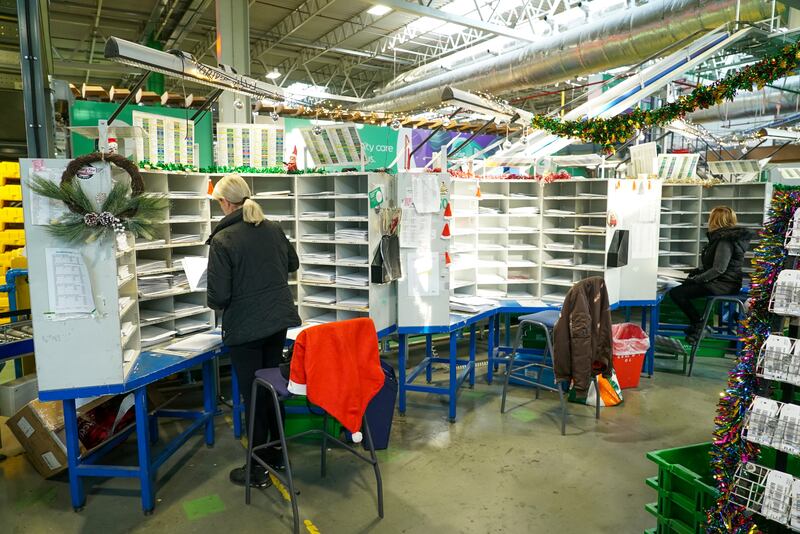 Each week the campus handles about 970,000 letters. This week the number will more than double, as in excess of 1 million Christmas cards are sent and received. Photograph: Enda O'Dowd